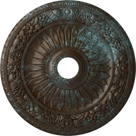 Ekena Millwork Bellona Medallion (Canopies up to 3 5/8"), 23 5/8"OD x 3 5/8"ID x 1 1/8"P, Bronze Blue Patina CM23BEBBS